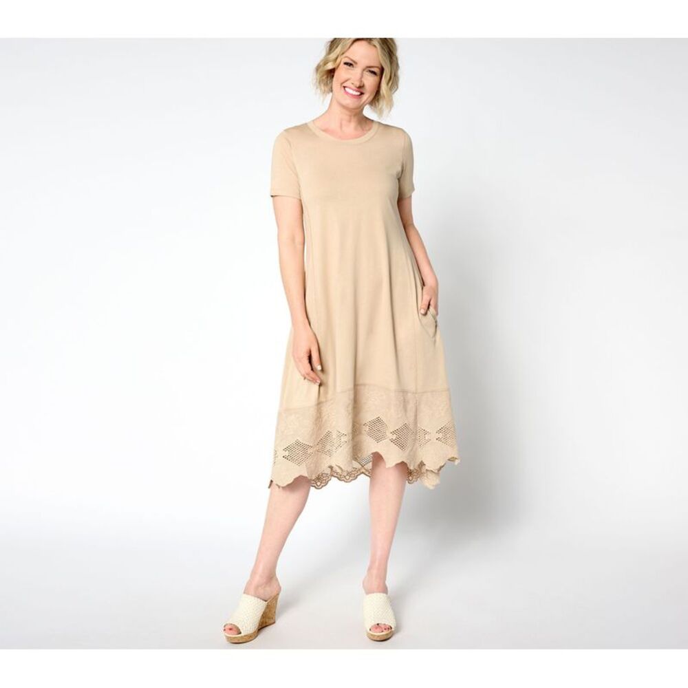 Adidas Women's Plus Sz Dress 5X Knit Lace Hem Brown A648215